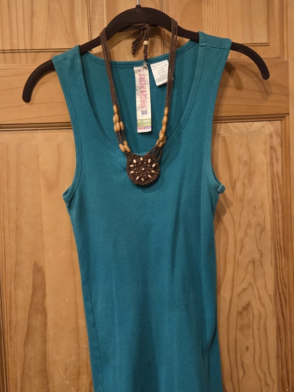 Women's Teal Ribbed Tank Top - Classic Sleeveless Knit